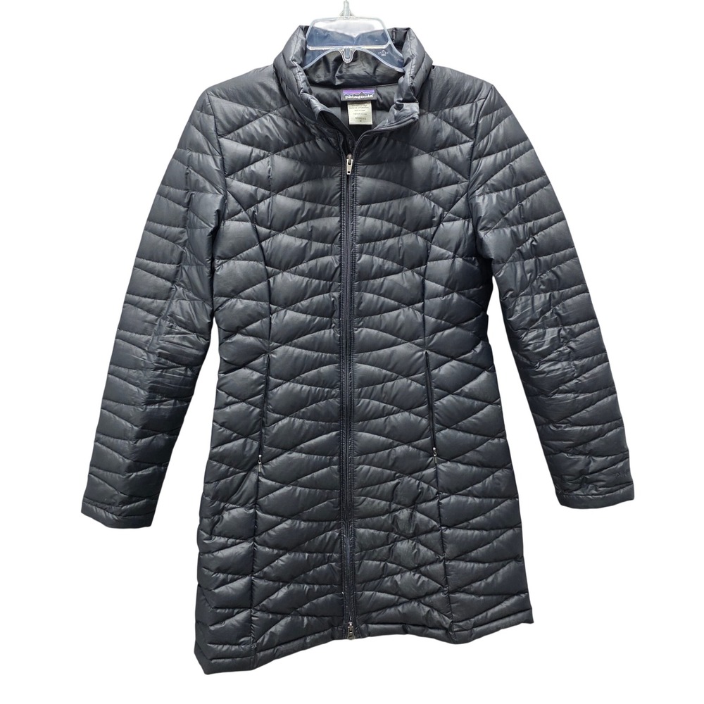 Patagonia Womens Fiona Parka Black Quilted Full Zip Puffer Jacket 28357 Size M